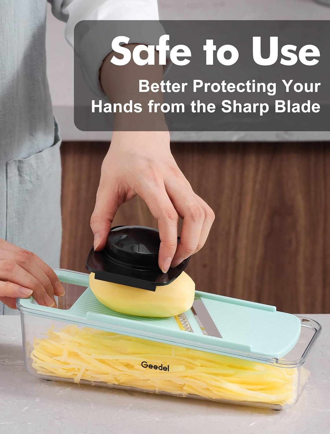 Geedel Mandoline Slicer for Kitchen, Potato Onion Slicer Vegetable Cutter, Cheese Grater Carrot Shredder Zucchini Julienner for Veggies, Cheese, Fruit, Salad