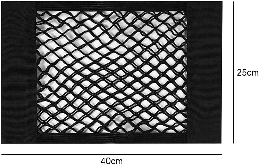 2Pcs NUZAMAS 40x25cm Universal Mesh Cargo Net Car Rear Trunk Elastic String Storage Net Interior Organizers Mesh Bag Organizer Pouch Bag for Car Trunk Storage
