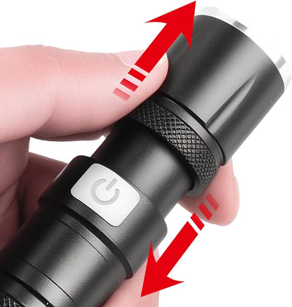 Hn2ogax Flashlight Rechargeable LED 10000 High Lumens Flash Light, Super Bright Flashlight Powerful 30W LED, Type-C, Charging Port Tactical Flashlights High Lumens, for Home Camping Hiking