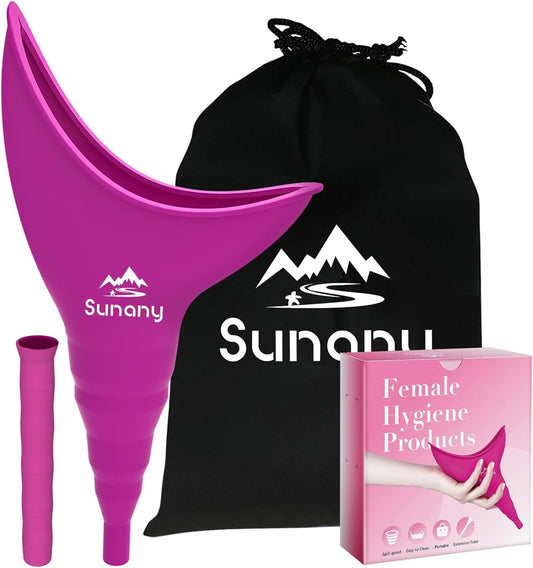 Female Urination Device,Reusable Silicone Female Urinal Foolproof Women Pee Funnel Allows Women to Pee Standing Up,Women's Urinal with Drawstring Bags is The Perfect Companion for Travel and Outdoor