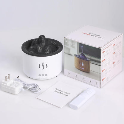 Simpeak Essential Oil Diffuser, 400ml Volcano Shape Ultrasonic Diffusers for Essential Oils, Cool Mist Humidifier with Remote Control, Aromatherapy Diffuser with Auto Shut-Off Function, White