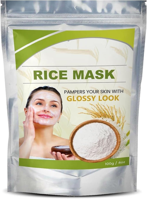 NACHT Rice Powder Mask - Brightening & Smoothing | Rice Mask - Natural Exfoliation, Oil Control, and Pore Minimizing | Anti-Aging & Hydrating Skincare - 100g