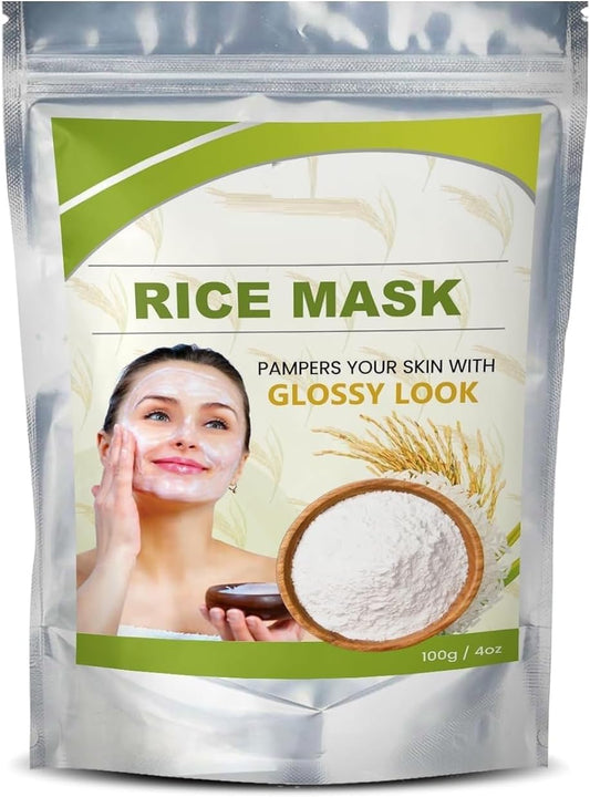 NACHT Rice Powder Mask - Brightening & Smoothing | Rice Mask - Natural Exfoliation, Oil Control, and Pore Minimizing | Anti-Aging & Hydrating Skincare - 100g
