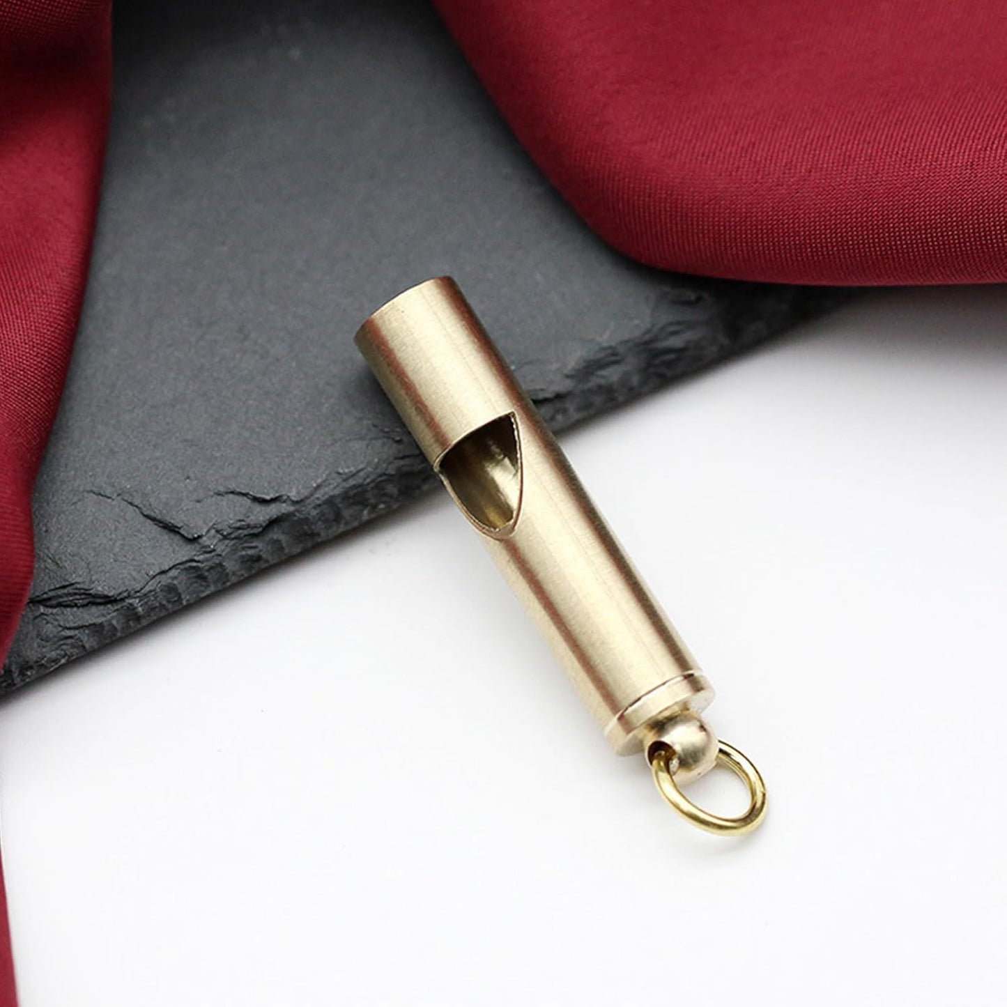 Outdoor Survival Whistle - Gold Brass Loud Coaching Whistle - Auspicious Car Keychains Pendant, Portable Training Supplies for Sports