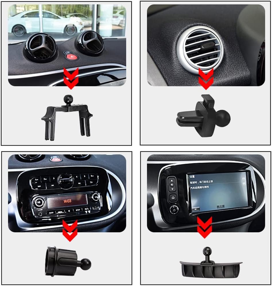 NICKAL Car Mobile Phone Holder, for Smart 453 451 Fortwo Forfour Extendable Stable, Robust 360° Rotation Arm 2023, 453 Navigation Screen