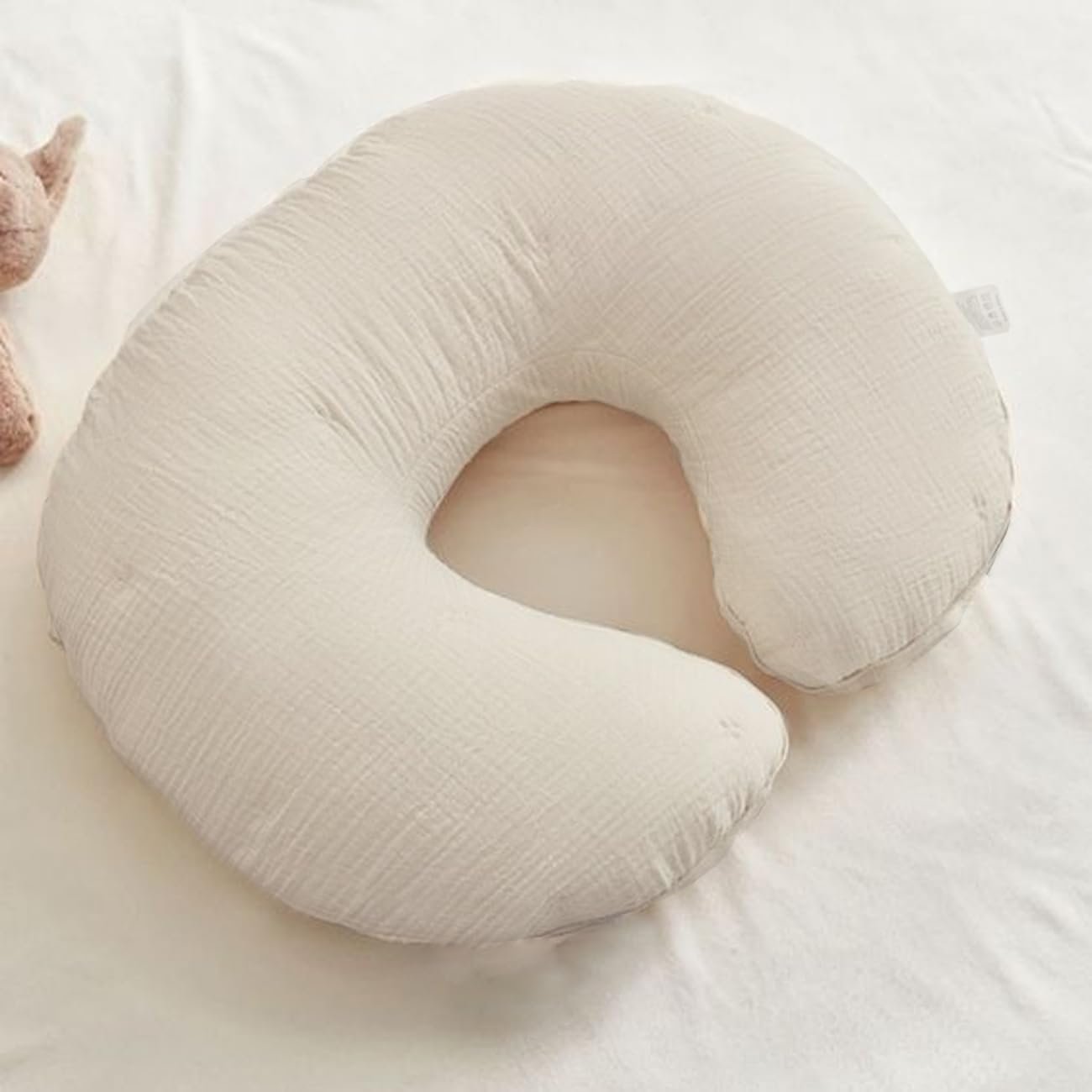 lethooly Nursing Pillow Cover,Muslin Cotton,Removable Cover for Breastfeeding Pillows, 2-Pack Pillow Covers, Ultra-Soft Baby Nursing Pillow, Fits Newborn Feeding Pillow 22.5IN*18IN (Sand), FHFHR-3D
