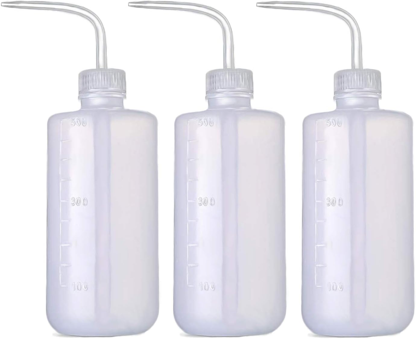 BEADNOVA Irrigation Bottle 500ml 17oz Indoor Plant Watering Can Water Squirt Plastic Rinse Bottle for Eyelash Extensions Eye Wash Tattoo Lab (3pcs)