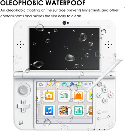 Screen Protector for Nintendo New 3DS XL, AFUNTA 4 Pcs Tempered Glass for Top Screen and HD Clear Crystal PET Film for Bottom Screen, 3DSXL Film Accessory