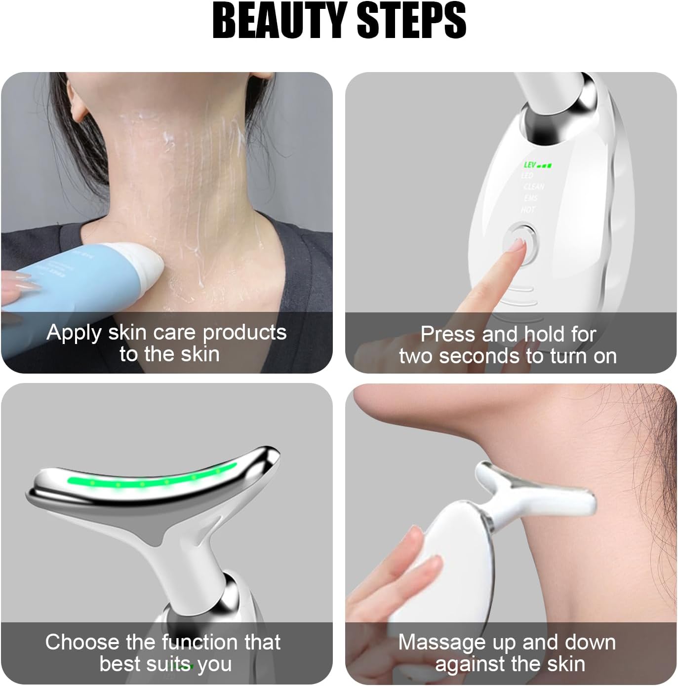 LAMCAN 3 In 1 Face Massager, Face Lifting Device, 7 LED Lights, 3 Massage Modes. LED Face Sculpting Tool, For Skin Care, Improvement, Firming and Smoothing of The Skin, Suitable for Family Use