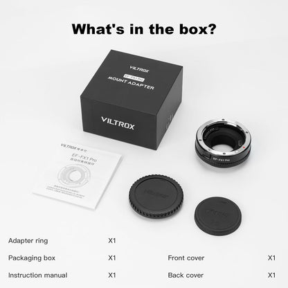 VILTROX EF-FX1 Pro Electronic Autofocus Lens Adapter EF-FX AF Adapter for Canon EF/EF-S Lens to Fuji X Mount X-H1 X-T5 X-T4 X-T3 X-T30 X-T100 X-E3 X-S10 X-E4
