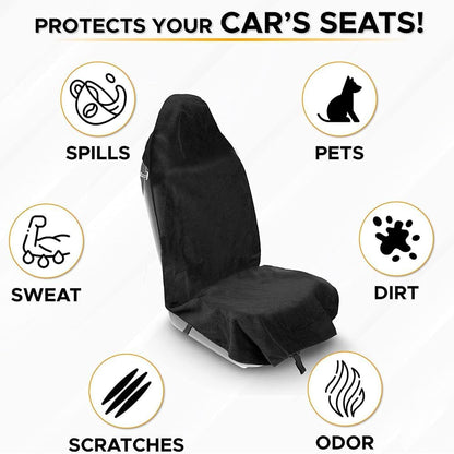 ZXCVDF Coprisedili Anteriori Auto per Renault Mégane E-Tech 5 (V) I 2022-2024,Copri Sedili per Auto Protezione/Copertura Sedile Guidatore Singolo per Fitness/Cane Coprisedili per Officina,Black-1