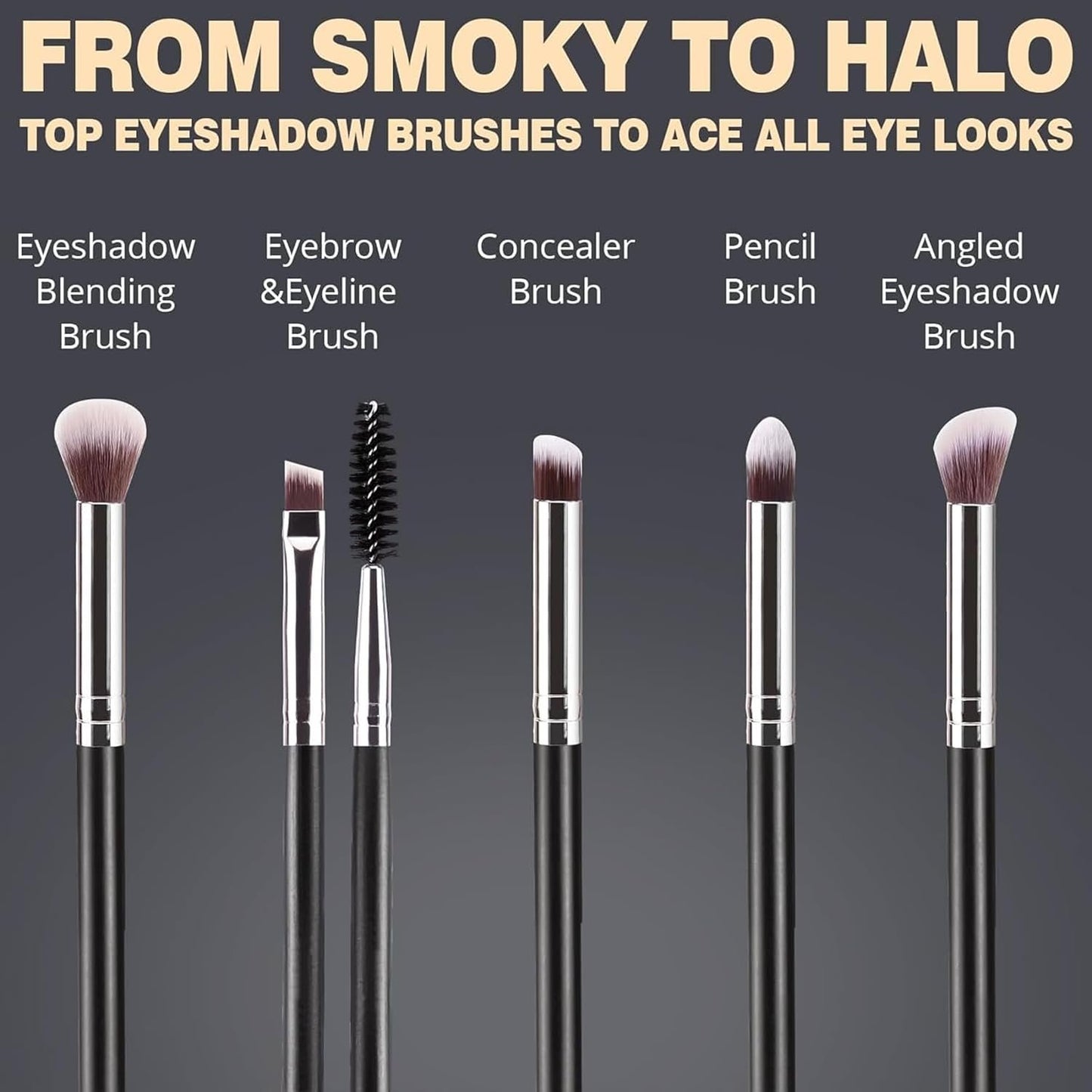 BEAKEY Makeup Brush Set Professional for Eye and Face, Foundation Blending, Eyeshadow, Concealer, Eye Shadow with 2 Blender Sponge, Paper Case, Gifts for Women