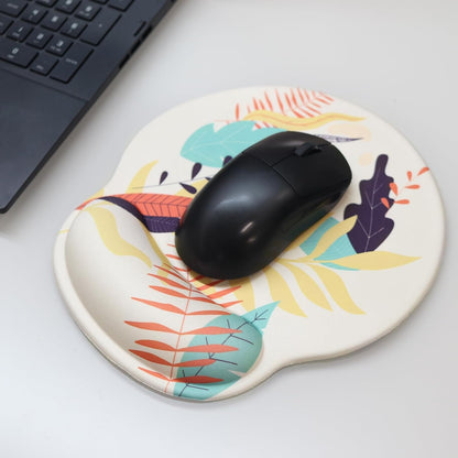 Ergonomic Mouse Pad with Wrist Rest,Small Gaming Gel Mousepad,Office Desk Accessories for Computer Laptop,Work from Home Essentials (Leaf)