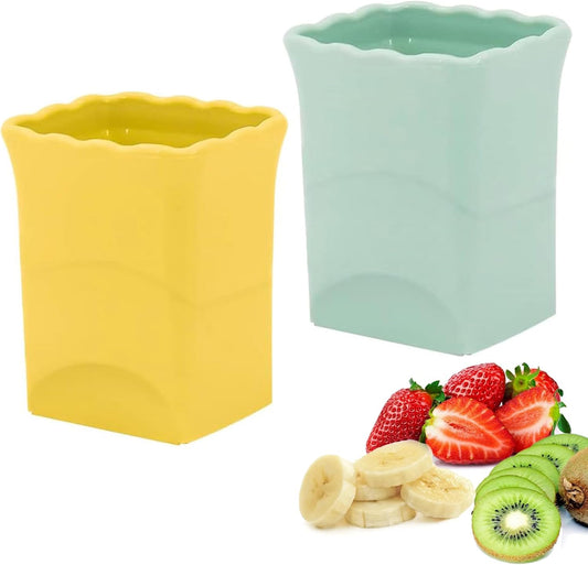 Strawberry Slicer：Fruit Cup Slicer for Strawberry, Egg, Banana, Mushroom, Cucumber, Kiwi and Veggie Salad Speed Cutter the Kitchen Gadget Tool (2pcs)