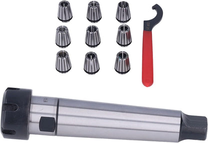 Respicefinem MTA ER25 Collet Chuck Clamping Holder Tool Set Kit Ideal for CNC Milling Lathe With 9pcs Different Sized Collets and 1pc for and Safety Made of High Quality Carbon (MTA4-ER25-M16)