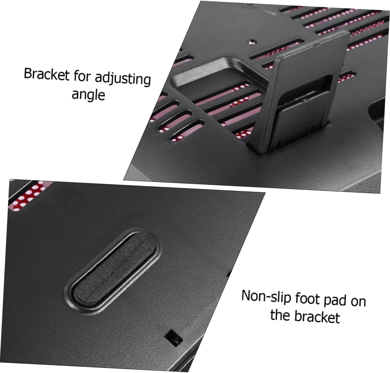 COHEALI 5V Laptop Cooling Pad with Dual Fans USB Notebook Cooler Stand Ergonomic Design for Optimal Heat Reduction Angles Portable Lightweight Red