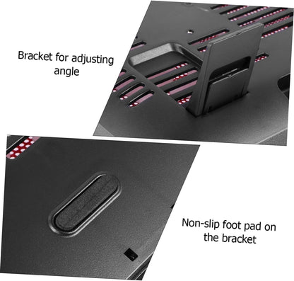COHEALI 5V Laptop Cooling Pad with Dual Fans USB Notebook Cooler Stand Ergonomic Design for Optimal Heat Reduction Angles Portable Lightweight Red