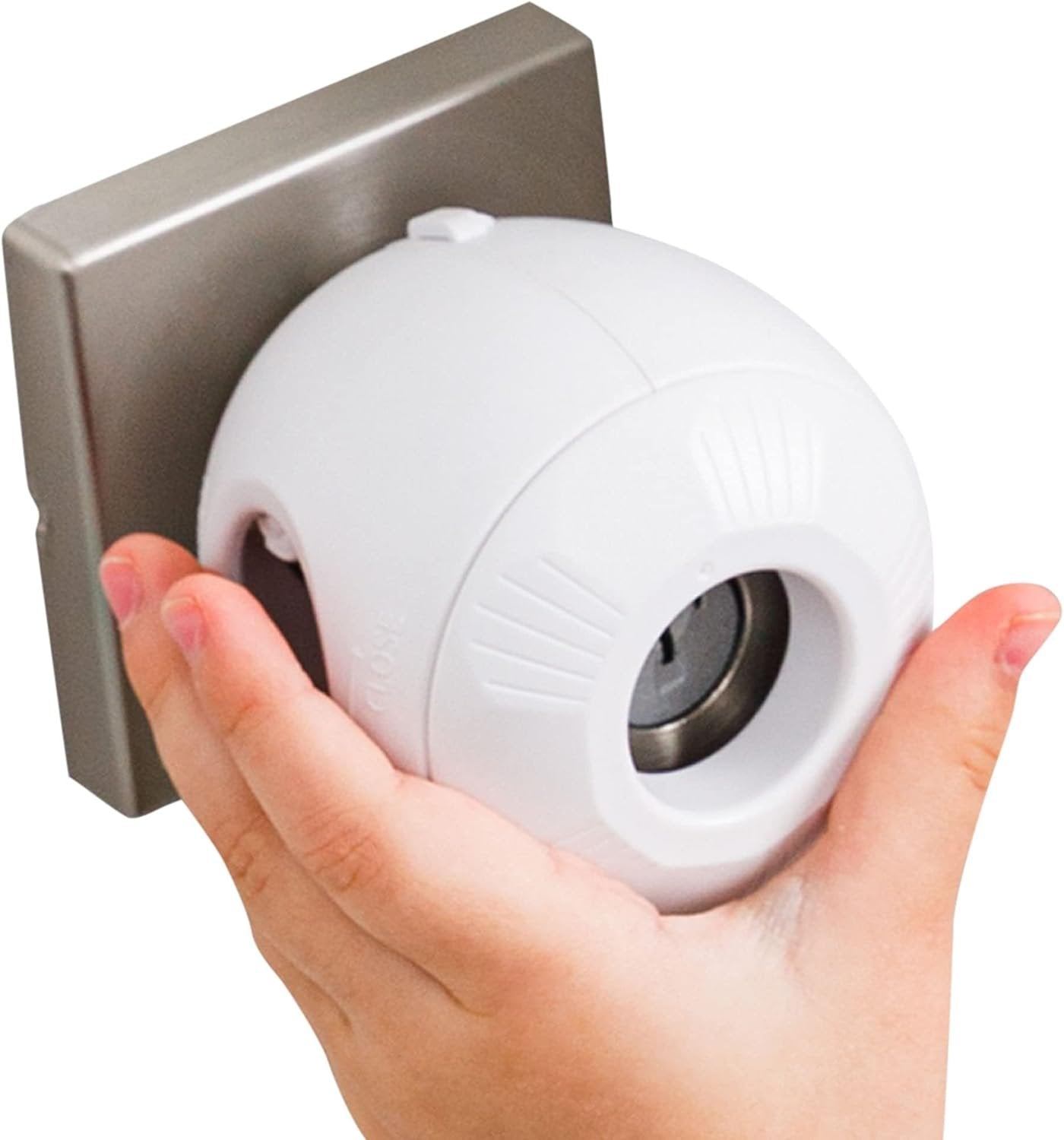 Child Safety Door Knob Cover (4 Pack) Hard-to-Remove Dual-Lock Door Handle Covers Locks for Kids - Reusable Baby Proof - Installs Easily, No Tools Needed