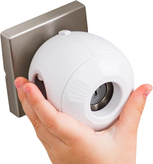 Child Safety Door Knob Cover (4 Pack) Hard-to-Remove Dual-Lock Door Handle Covers Locks for Kids - Reusable Baby Proof - Installs Easily, No Tools Needed