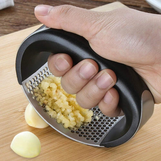 Garlic Press Stainless Steel Garlic Chopper Crusher Kitchen Vegetable Garlic Squeezer Masher Long Handle Mincer Kitchen Gadget Garlic Press