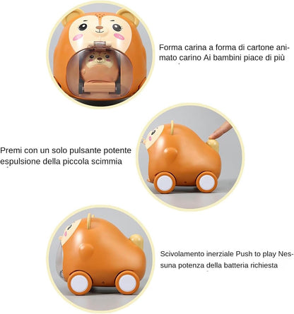 Generico Friction Powered Toys, Baby Animal Racing Car, 5.71 Inches Adorable Animal, Press and Go Toddler Vehicle for Sensory Play, Party Activities, 1-2 Years Old, Birthday Gift