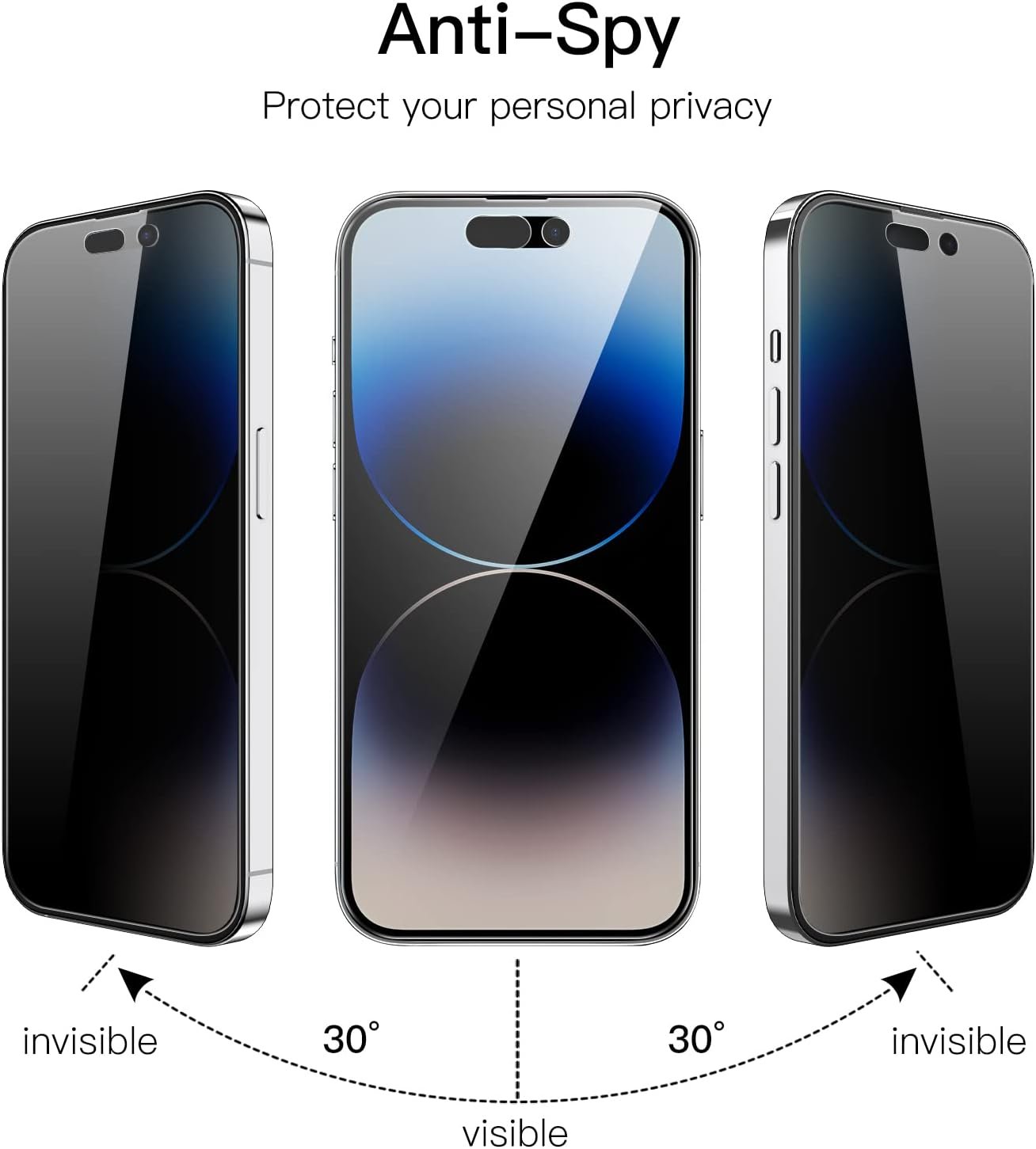 JETech Privacy Full Coverage Screen Protector for iPhone 14 Pro Max 6.7-Inch, Anti-Spy Tempered Glass Film, Edge to Edge Protection Case-Friendly, 2-Pack