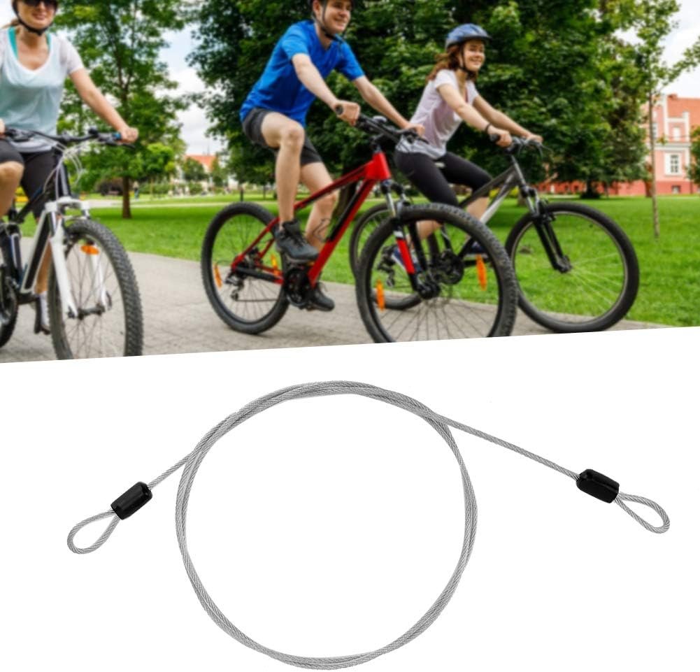 Joyzan Safety Steel Cable, Outdoor Travel Security Cable Lock Toroidal Bicycle Cables Cycling Sports Internal Loop Wire Rope for Luggage Backpacks Bikes Ski Snowboard Scooter U Locks Padlocks 100cm
