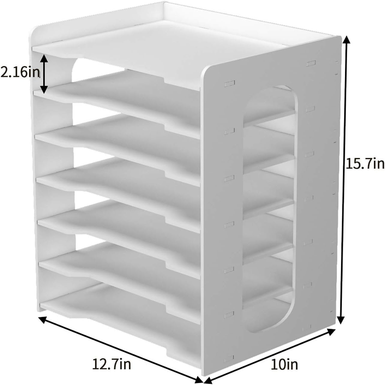 Natwind 7-Tier Office Paper File Organizer for Desk Desktop Organizer Holder Office Organizer Letter Tray & A4 Paper Holder Document Storage Rack for Home Office School(7H-Tier)