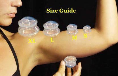 Professional Silicone Cupping Therapy Set 2pcs XL Vacuum Suction Massage Cups for Cellulite Treatment & Muscle Back Pain Relief & Injury Recovery Massager Single Use (Big Large)