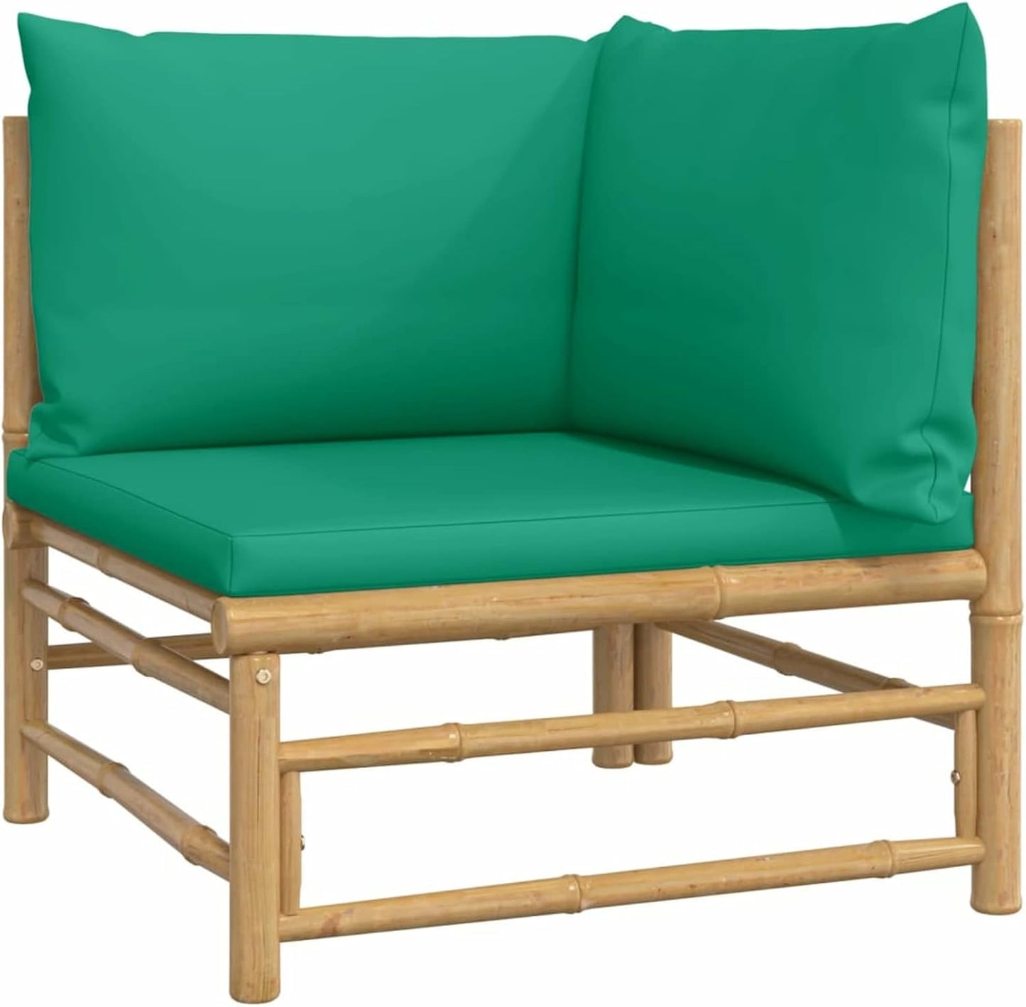 Homgoday Set Salotto da Giardino 12pz con Cuscini Verdi bambù, Lettini Prendisole, Divano Letto Mobili, Lettini da Giardino, Lettino da Piscina da Giardino per Esterno Piscina