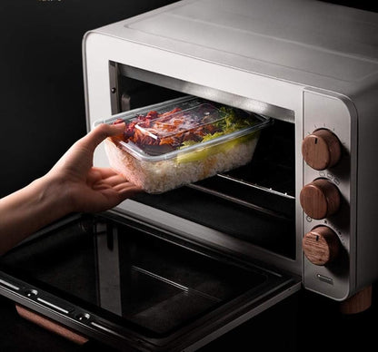 HOMEE Meal Prep Containers, 50 Pack- 26oz Plastic Storage Food Containers with Lids, Bento Box Reuse, Refrigerator Safe, Microwave, Dishwasher Safe, Gift for Mother's Day (White)