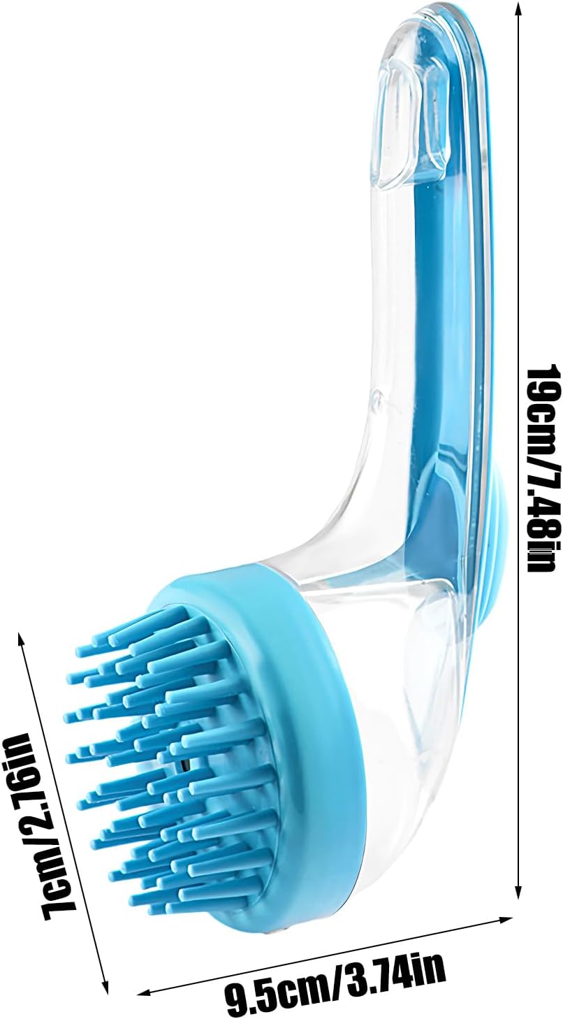 Dog Bath Brush - Soft Dog Shower Brush with Long Handle | Silicone Bristle Grooming Tool Cleaner Reusable Shower Accessories for Small Animals Long Short Hair