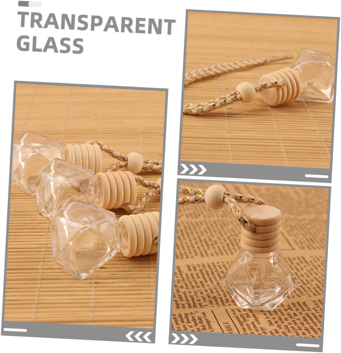 15pcs Glass Car Diffuser Bottles Refillable Empty Aromatherapy Air Containers for Essential Oils Elegant Decor for Home and Vehicle
