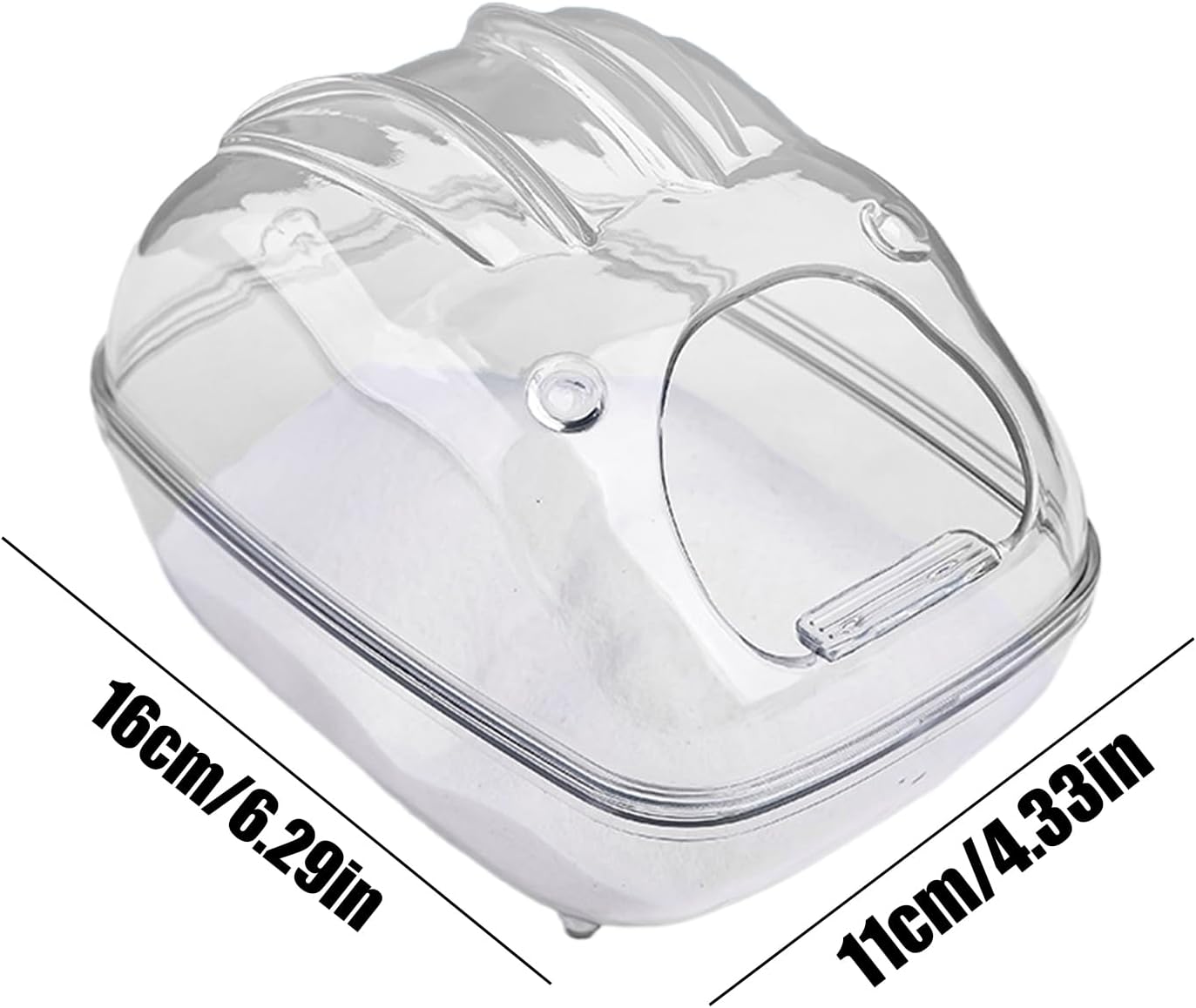 Hamster Sand Bath Container, Clear Gerbil Bathroom Box, Sturdy & Transparent Design, Chinchilla Bathtub Cleaning Container for Small Animal Hygiene and Grooming