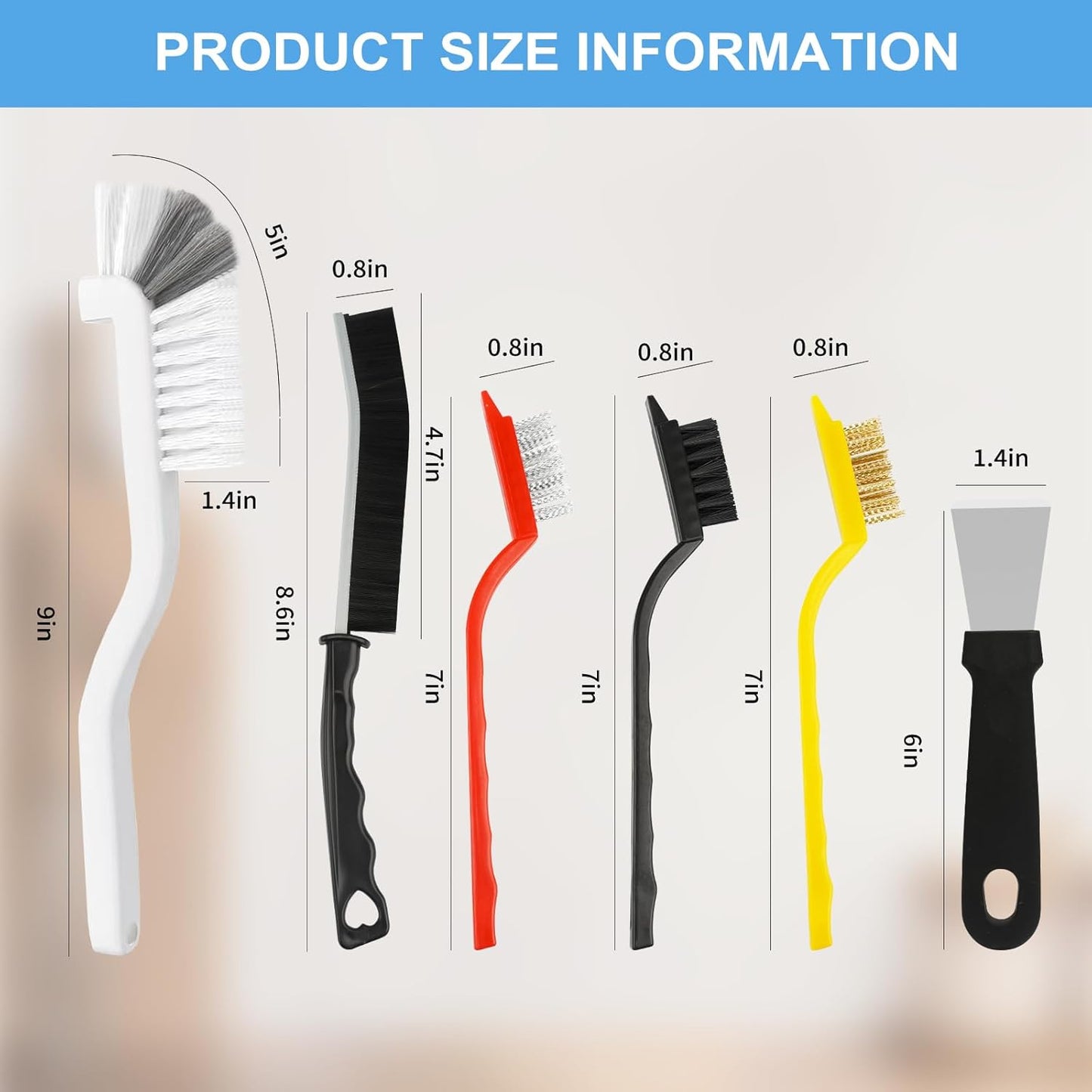 Dfacio 11Pcs Crevice Cleaning Brush Set,Hard Bristle Cleaning Supplies for Corner, Sink, Cup, Teapot, Bottle, Blender