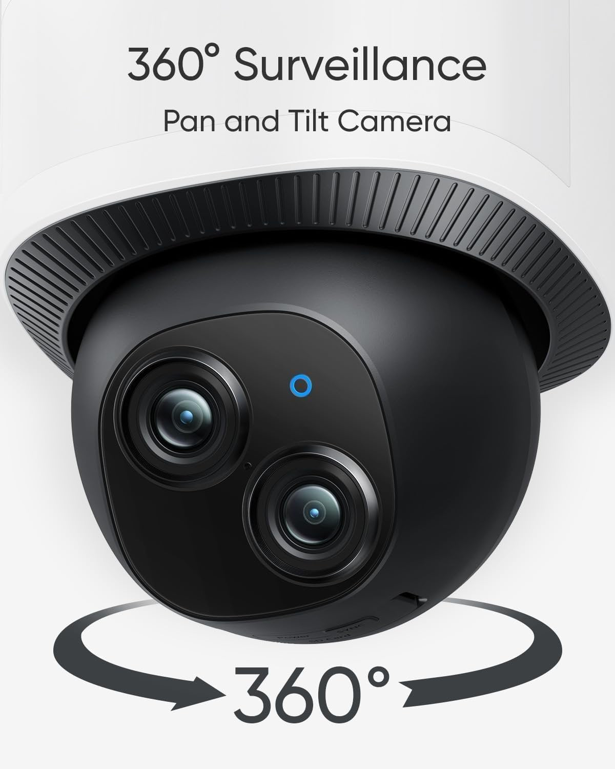 eufy Security Floodlight Camera E340 Wired, Security Camera Outdoor, 360Â° Pan & Tilt, 24/7 Recording, 2.4G/5G Wi-Fi, 2000 LM, Motion Detection, Built-In Siren, Dual Cam, HB3 Compatible, No Monthly Fee