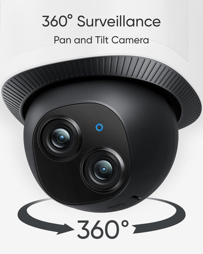 eufy Security Floodlight Camera E340 Wired, Security Camera Outdoor, 360Â° Pan & Tilt, 24/7 Recording, 2.4G/5G Wi-Fi, 2000 LM, Motion Detection, Built-In Siren, Dual Cam, HB3 Compatible, No Monthly Fee