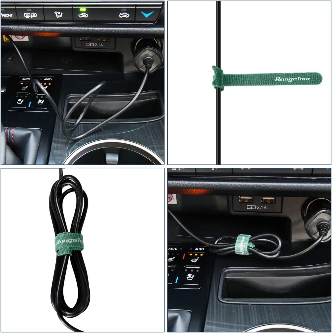 Range Tour Dash Camera Car Charger, Mini USB and Micro USB Interfaces, Driving Recorders Power Cord Universal Car Adapter Power Cord 3.5m/11.5ft 12V/24V to DC5V 2A(I Interface)