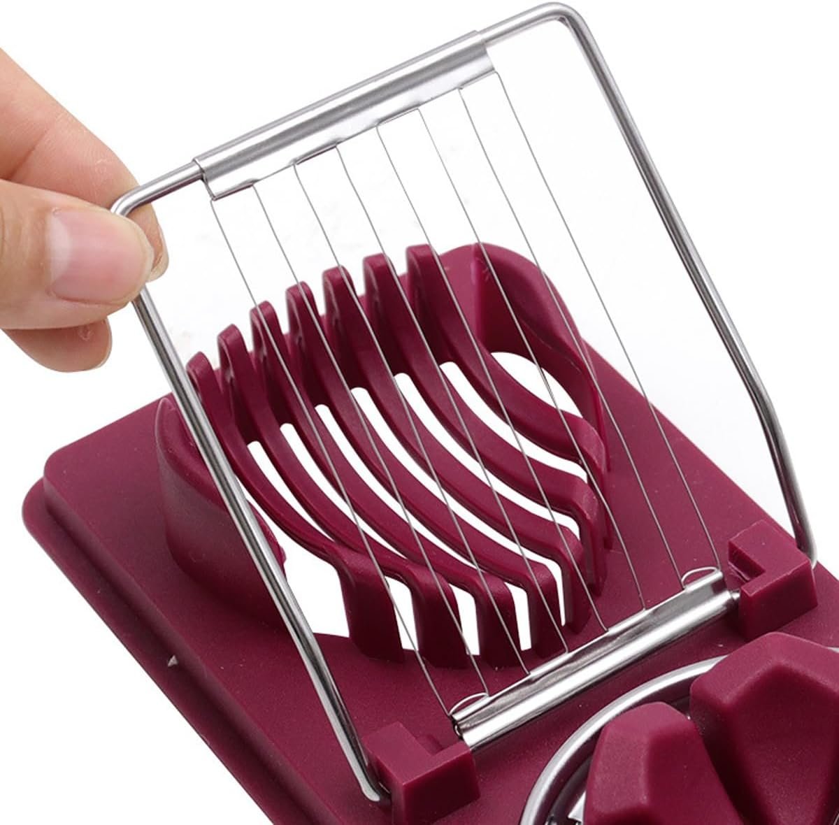 AIMALL 5-Piece Multifunctional Egg Slicer Set, Stainless Steel Wires, Food Grade PP Material, Compact Design for Slicing Eggs, Strawberries, Mushrooms â€“ 7.87x3.54 Inches