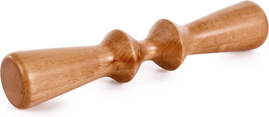EARTHLITE Wooden Massage Roller - Deep Therapeutic Massage Tool Along The Spine & Trigger Point Release