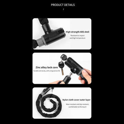 Bike Chain Lock, Road Bicycles Security Tool, Heavy Duty Anti Theft Device, Sturdy Locking Gear, Ideal for Electric Vehicles, and Urban Safety Supplies, 0.24x47.24 Inches