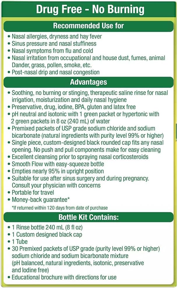 NeilMed Sinus Rinse Extra Strength Hypertonic Kit with 30 Premixed Packets