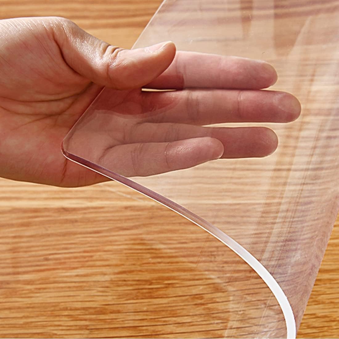Waterproof Rectangle Vinyl 39x82 Inch Table Protector Clear Plastic PVC Table Cover Pad Office Desk Mat for Meeting Wood Coffee Glass Dining Outside Buffet Tabletop Bar Countertop Protection Durable