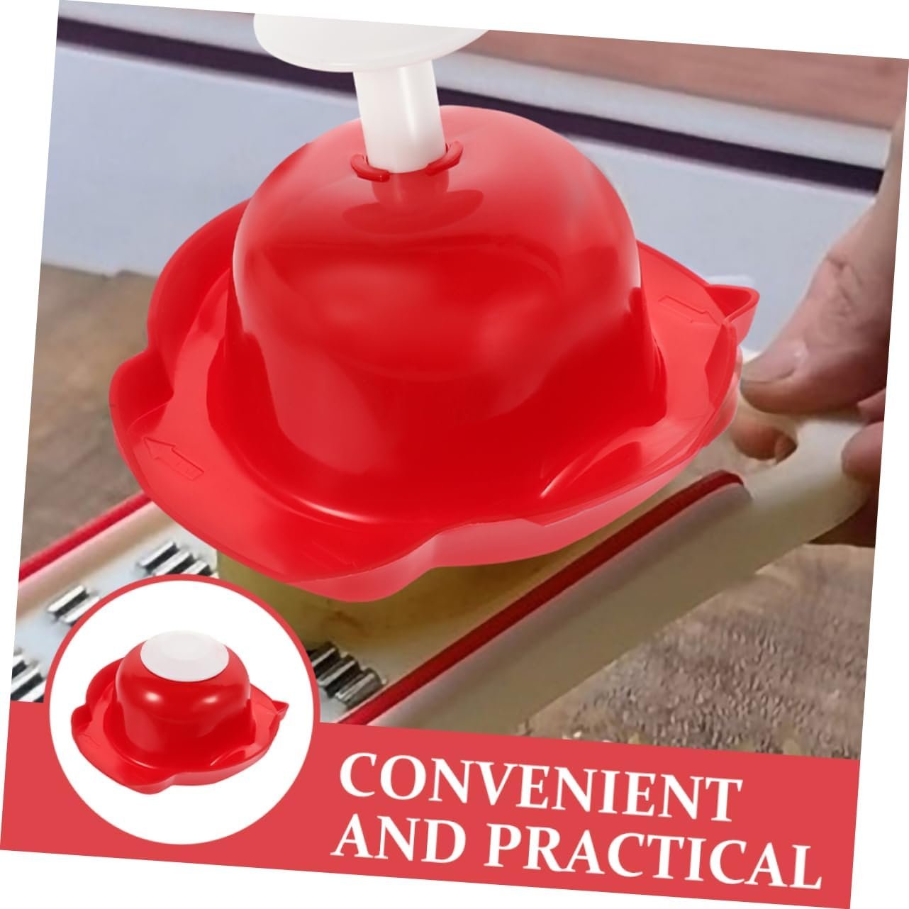 SOLUSTRE Food Slicer Cutter Finger Guard Safety Holder for Grating Onion Easy Clean Kitchen Tool Protects Fingers While Slicing Convenient Food Prep Helper Design