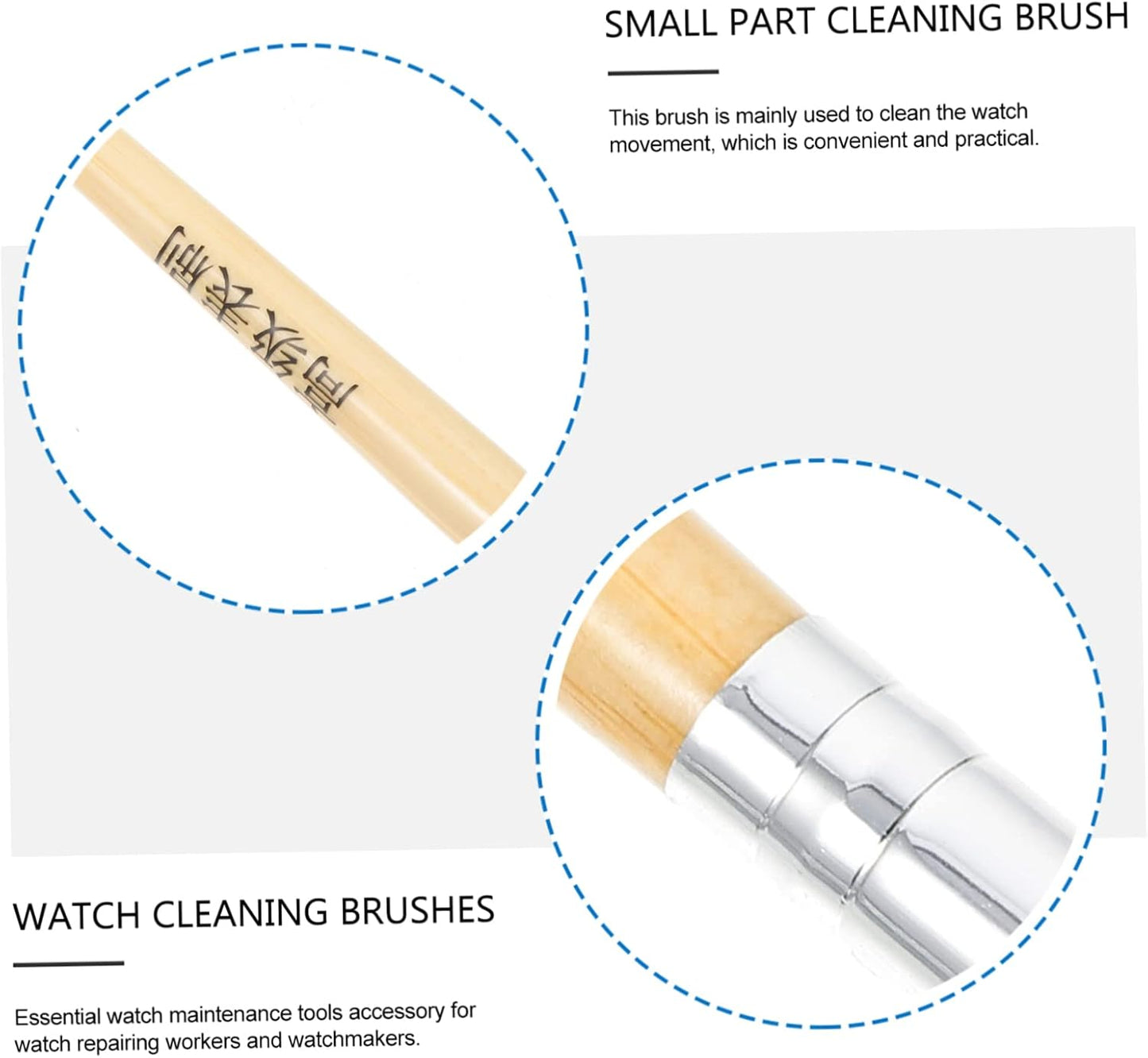 Ciieeo 2Pcs Watch Cleaning Brushes Handle Soft Brush for Watch Movement Part Cleaning Essential Watch Repair Tools Comfortable Grip and Design