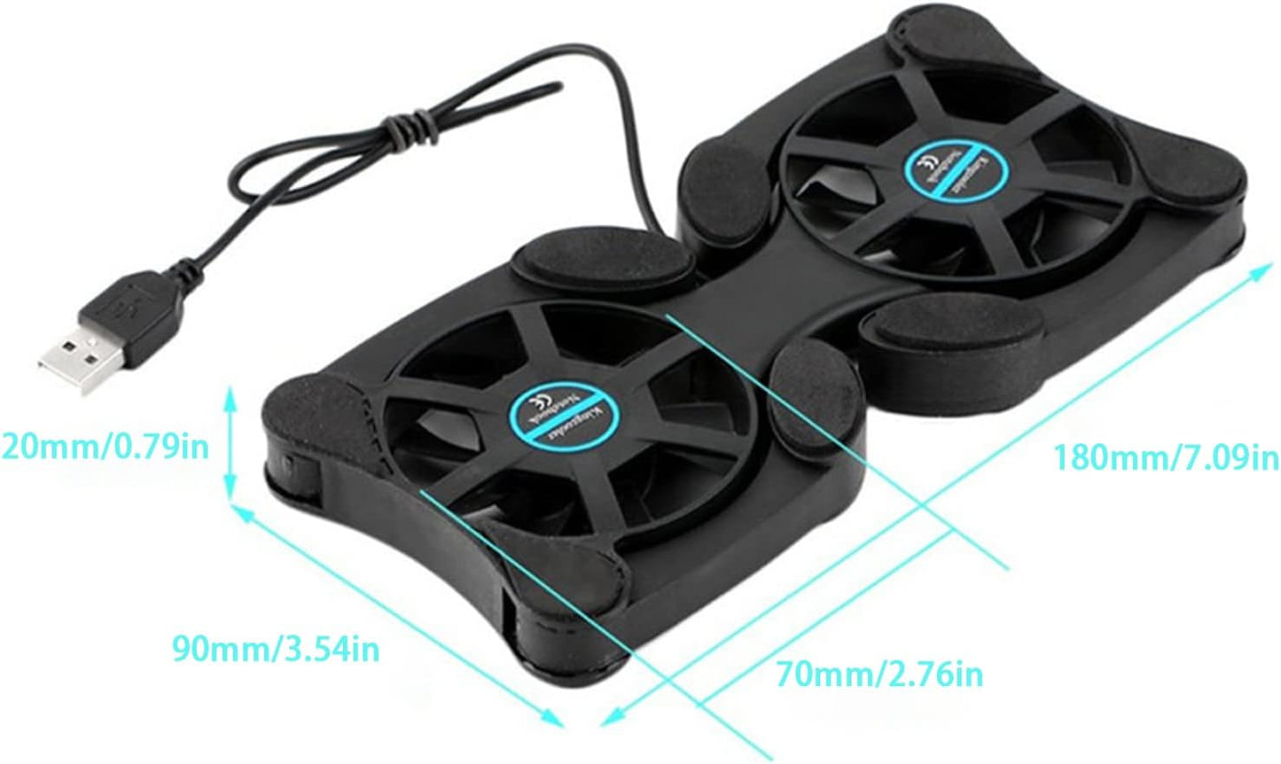 Laptop Cooling Pad, Octopus Folding Dual Fan Cooler, Computer Chill Mat No Noise, Portable Laptop Fan Stand Cooling