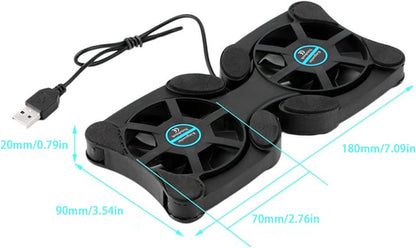 Laptop Cooling Pad, Octopus Folding Dual Fan Cooler, Computer Chill Mat No Noise, Portable Laptop Fan Stand Cooling