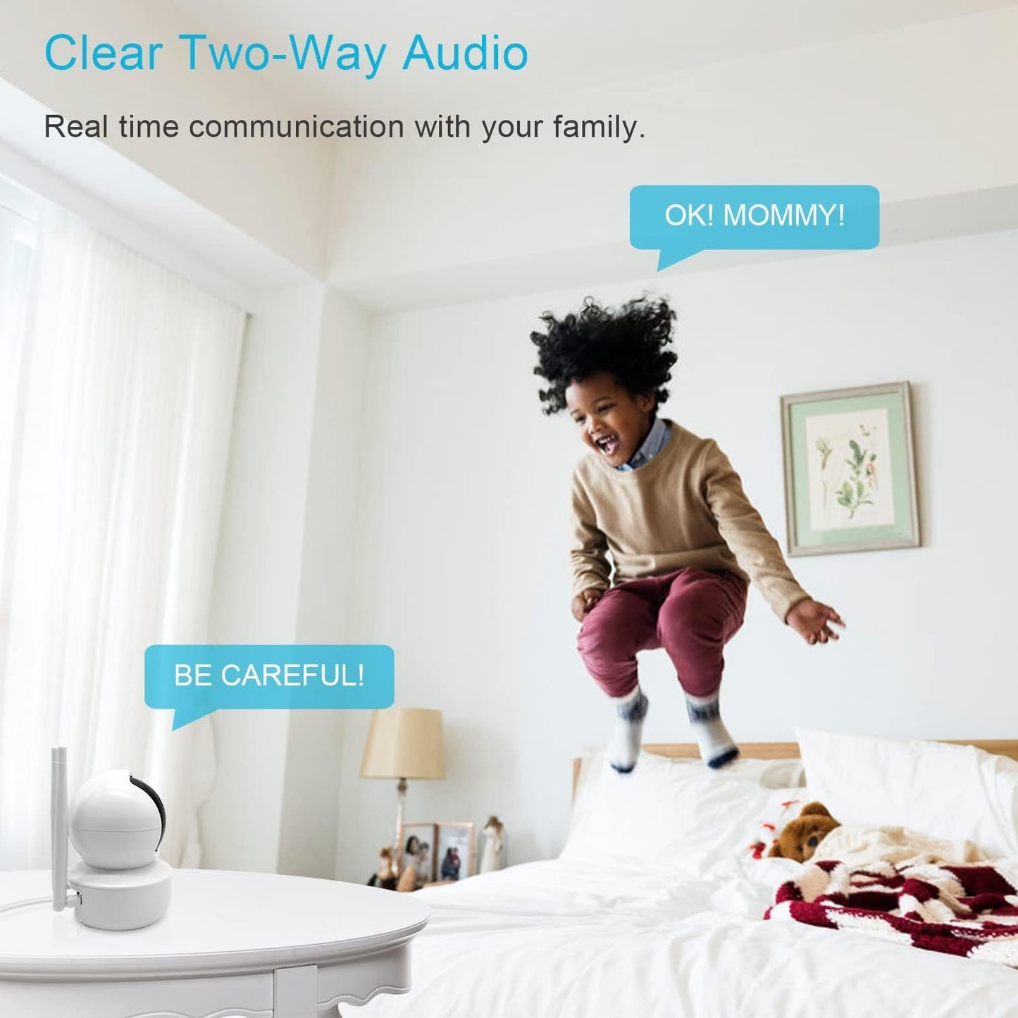[Auto Tracking] Home Security Camera WiFi, GENBOLT Indoor Baby Monitor Surveillance Camera with Humanoid Detection, Nanny Pet Cam with Auto Cruise,1080P Loop Recording with Audio Baby Cry Alarm (2024)