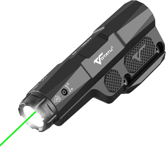 VOTATU M8L-G 3000 Lumens Light Laser Combo for M-LOK/Picatinny, Strobe Function Flashlight and Green Laser Beam with Easy Touch Pad Switch, USB Magnetic Rechargeable Light for Rifle and Carbine