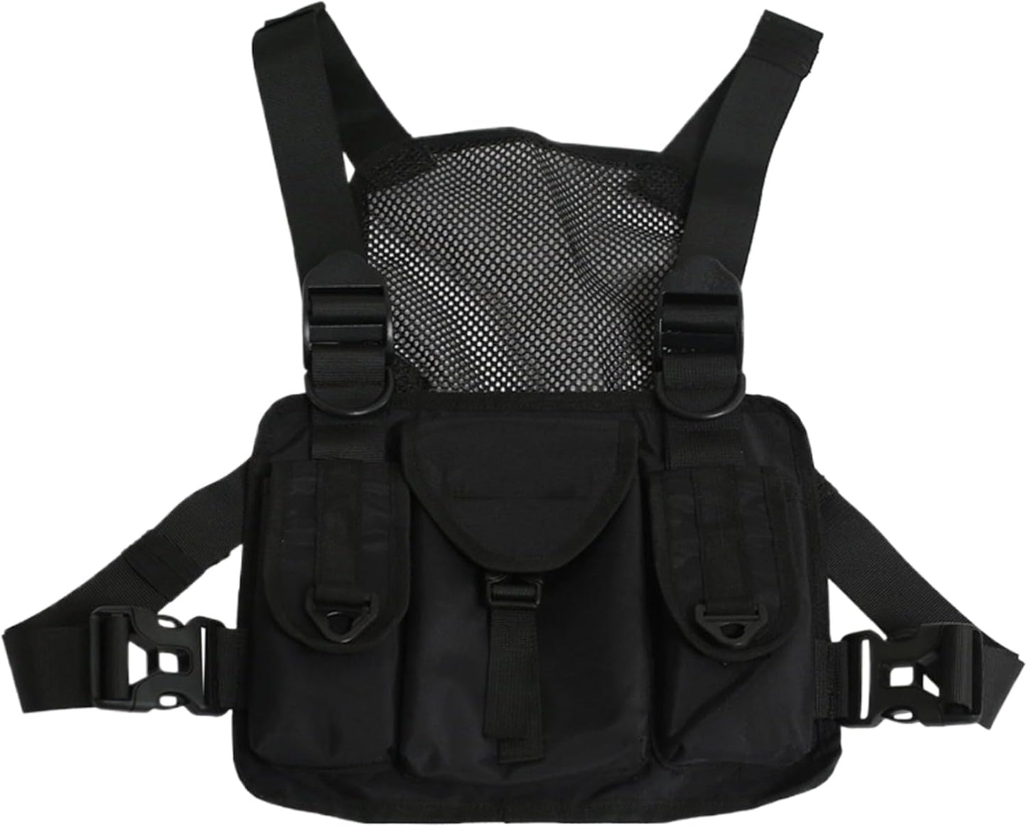 Running Chest Pack, Adjustable Shoulder Harness, Lightweight Pouch, Multiple Compartments, Secure Strap Organizer for Jogging, Hiking, Travel, Outdoor Sports 11.02x9.06x0.79 inches